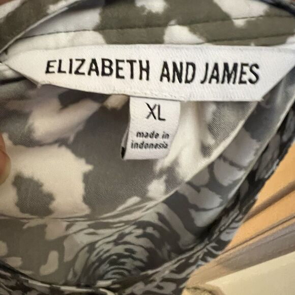 Elizabeth and James Olive Leopard Poplin Dress XL - Picture 13 of 15